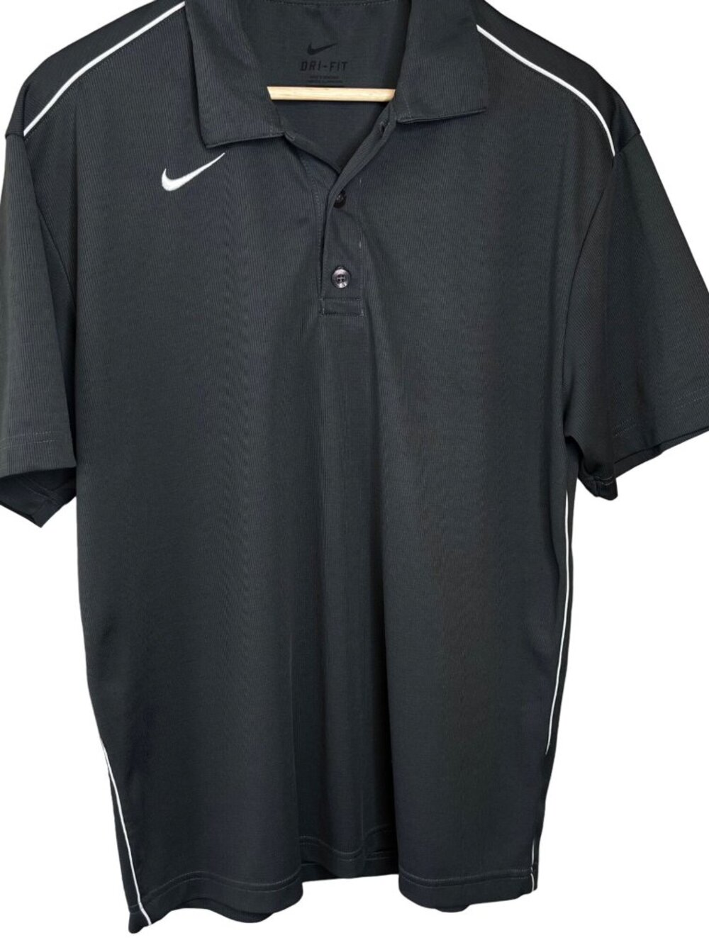 Nike Mens Gray 3 Button Pullover Dri Fit 3 Shirt Medium